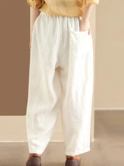 Women Summer Solid Linen Loose Harem Pants BN1006 -Ada Fashion 21 7db3eeac 2569 4358 9607 ece630f2a7c6