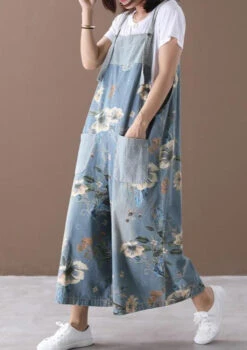 Casual Loose Printed Pockets Shift Jumpsuits LY3974