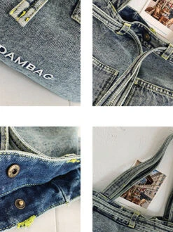 Women Vintage Solid Pocket Denim Handbag Shoulder Bag BN1033 -Ada Fashion 30 f6f9f49e a307 4c82 b29f a5f392b78888