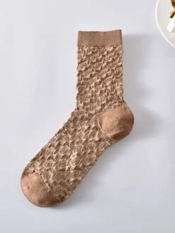 Rhomboids Jacquard Cotton Socks -Ada Fashion 5 Pairs Artsy Flower Rhomboids Jacquard Cotton Socks Ada Fashion 178040538
