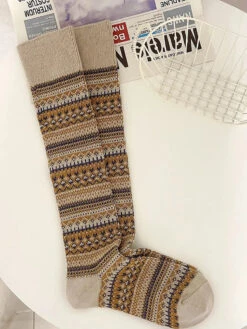 Women Stripe Knitted Long Socks -Ada Fashion 5 Pairs Women Casual Stripe Knitted Long Socks Ada Fashion 178123399