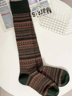 Women Stripe Knitted Long Socks -Ada Fashion 5 Pairs Women Casual Stripe Knitted Long Socks Ada Fashion 178123425