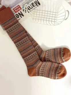 Women Stripe Knitted Long Socks -Ada Fashion 5 Pairs Women Casual Stripe Knitted Long Socks Ada Fashion 178123964