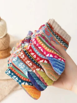 Women Winter Warm Socks FA312 -Ada Fashion 5 Pairs Women Ethnic Winter Warm Socks Ada Fashion 178142644