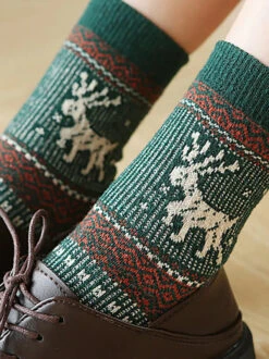 Retro Knitted Socks -Ada Fashion 5 Pairs Women Retro Knitted Socks Ada Fashion 178134314