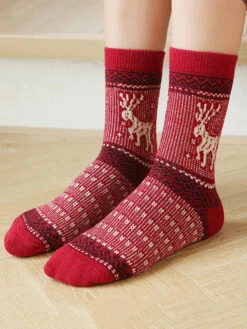 Retro Knitted Socks -Ada Fashion 5 Pairs Women Retro Knitted Socks Ada Fashion 178134589