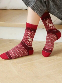 Retro Knitted Socks -Ada Fashion 5 Pairs Women Retro Knitted Socks Ada Fashion 178134636