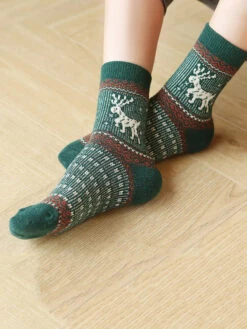 Retro Knitted Socks -Ada Fashion 5 Pairs Women Retro Knitted Socks Ada Fashion 178134728