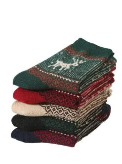 Retro Knitted Socks -Ada Fashion 5 Pairs Women Retro Knitted Socks Ada Fashion 178134844