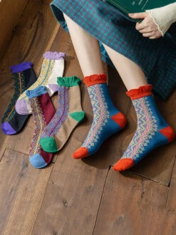 Women Lacework Cotton Socks