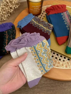 Women Lacework Cotton Socks -Ada Fashion 5 Pairs Women Vintage Lacework Cotton Socks Ada Fashion 178143412