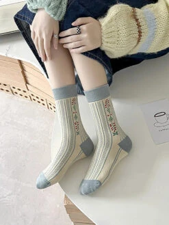 Women Warm Socks -Ada Fashion 5 Pairs Women Vintage Warm Socks Ada Fashion 178136523
