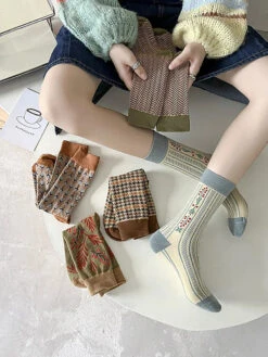 Women Warm Socks -Ada Fashion 5 Pairs Women Vintage Warm Socks Ada Fashion 178136869