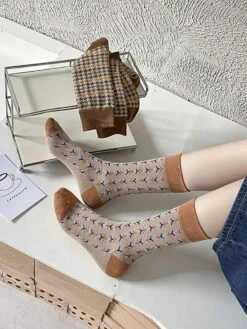 Women Warm Socks -Ada Fashion 5 Pairs Women Vintage Warm Socks Ada Fashion 178136973