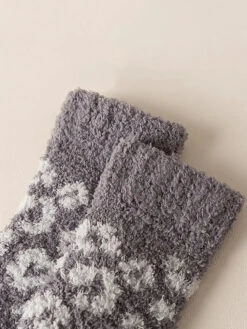 Women Leopard Print Fleece Socks -Ada Fashion 5 Pairs Women Winter Leopard Print Fleece Socks Ada Fashion 178119949