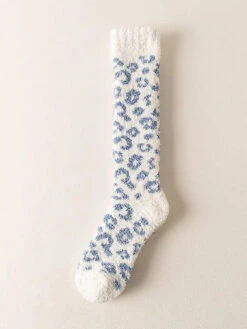 Women Leopard Print Fleece Socks -Ada Fashion 5 Pairs Women Winter Leopard Print Fleece Socks Ada Fashion 178120075