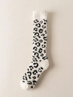 Women Leopard Print Fleece Socks -Ada Fashion 5 Pairs Women Winter Leopard Print Fleece Socks Ada Fashion 178120166