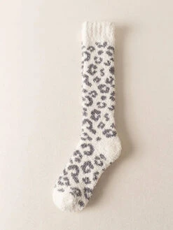 Women Leopard Print Fleece Socks -Ada Fashion 5 Pairs Women Winter Leopard Print Fleece Socks Ada Fashion 178120395