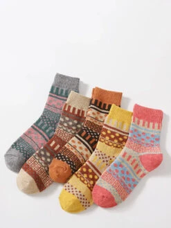 Women Winter Thicken Socks -Ada Fashion 5 Pairs Women Winter Thicken Socks Ada Fashion 178127790