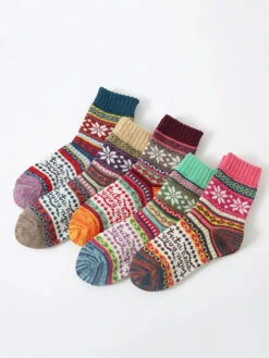 Women Winter Thicken Socks -Ada Fashion 5 Pairs Women Winter Thicken Socks Ada Fashion 178128157