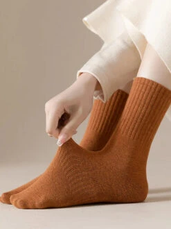 Women Solid Winter Cotton Socks -Ada Fashion 6 Pairs Women Solid Winter Cotton Socks Ada Fashion 177763496