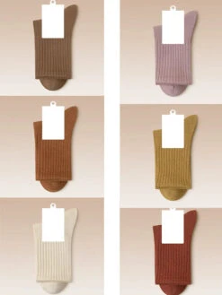 Women Solid Winter Cotton Socks -Ada Fashion 6 Pairs Women Solid Winter Cotton Socks Ada Fashion 177763683