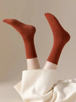 Women Solid Winter Cotton Socks -Ada Fashion 6 Pairs Women Solid Winter Cotton Socks Ada Fashion 177764031