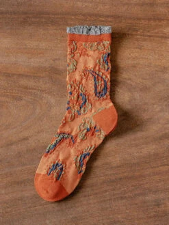 Women Vintage Floral Jacquard Socks -Ada Fashion 6 Pairs Women Vintage Floral Jacquard Socks Ada Fashion 178034963