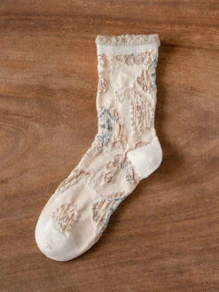 Women Vintage Floral Jacquard Socks -Ada Fashion 6 Pairs Women Vintage Floral Jacquard Socks Ada Fashion 178035046