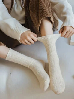 Women Solid Wool Socks