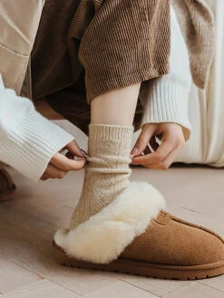 Women Solid Wool Socks -Ada Fashion 6 Pairs Women Winter Solid Wool Socks Ada Fashion 178137993