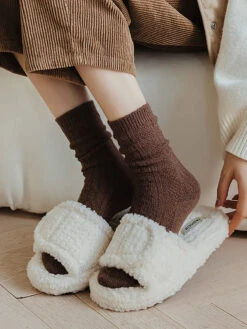 Women Solid Wool Socks -Ada Fashion 6 Pairs Women Winter Solid Wool Socks Ada Fashion 178138050