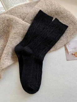 Women Solid Wool Socks -Ada Fashion 6 Pairs Women Winter Solid Wool Socks Ada Fashion 178138113