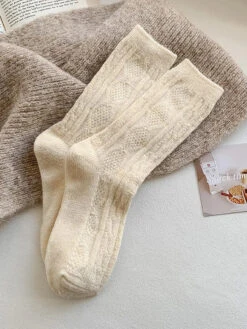 Women Solid Wool Socks -Ada Fashion 6 Pairs Women Winter Solid Wool Socks Ada Fashion 178138363