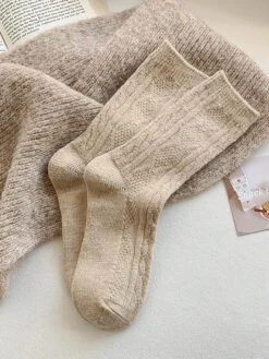 Women Solid Wool Socks -Ada Fashion 6 Pairs Women Winter Solid Wool Socks Ada Fashion 178138465