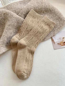 Women Solid Wool Socks -Ada Fashion 6 Pairs Women Winter Solid Wool Socks Ada Fashion 178138550