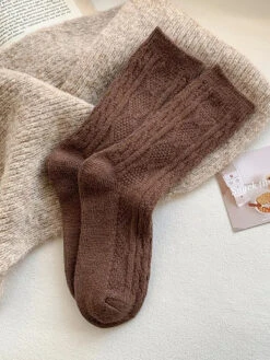 Women Solid Wool Socks -Ada Fashion 6 Pairs Women Winter Solid Wool Socks Ada Fashion 178138652