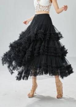 Art Black Asymmetrical Patchwork Ruffled Tulle Beach Skirts Summer LY6056 9 Art Black Asymmetrical Patchwork Ruffled Tulle Beach Skirts Summer LY6056 -Ada Fashion Art Black Asymmetrical Patchwork Ruffled Tulle Beach Skirts Summer3 4700dcfa d19f 47c5 91eb d9efa539f7d9