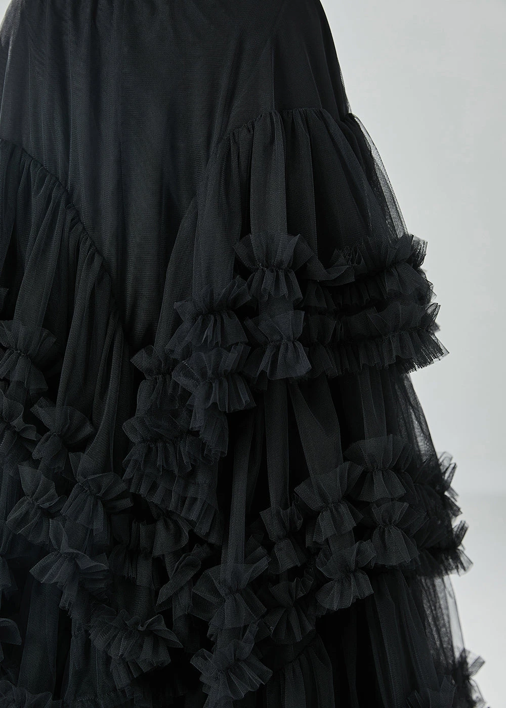 Art Black Asymmetrical Patchwork Ruffled Tulle Beach Skirts Summer LY6056 7 Art Black Asymmetrical Patchwork Ruffled Tulle Beach Skirts Summer LY6056 - Image 5