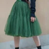 Art Dull Green Exra Large Hem Tulle Holiday Skirts Summer LY9430 -Ada Fashion Art Dull Green Exra Large Hem Tulle Holiday Skirts Summer1