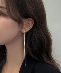 Art Gold Alloy Tassel Drop Earrings LY1810 -Ada Fashion Art Gold Alloy Tassel Drop Earrings3