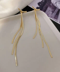 Art Gold Alloy Tassel Drop Earrings LY1810 -Ada Fashion Art Gold Alloy Tassel Drop Earrings5