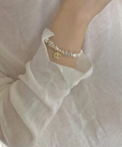 Art Gold Hand Pearl Small Bits Of Silver Charm Bracelet GH1027 -Ada Fashion Art Gold Hand Pearl Small Bits Of Silver Charm Bracelet3