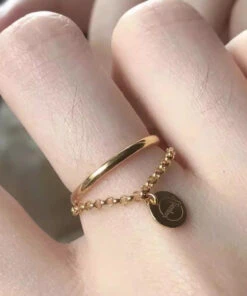 Art Gold Sterling Silver Overgild Chain Tassel Rings GH1033 -Ada Fashion Art Gold Sterling Silver Overgild Chain Tassel Rings5