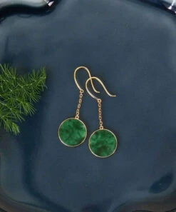 Art Green 18K Gold Jadeite Drop Earrings LY9025 -Ada Fashion Art Green 18K Gold Jadeite Drop Earrings Ada Fashion 153038655