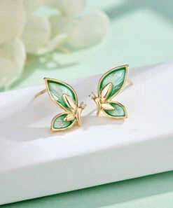 Art Green Butterfly Silver Crystal Zircon Stud Earrings LY7754 -Ada Fashion Art Green Butterfly Silver Crystal Zircon Stud Earrings5 b9ded4dc b47d 48d2 9aea 715a0a11850b
