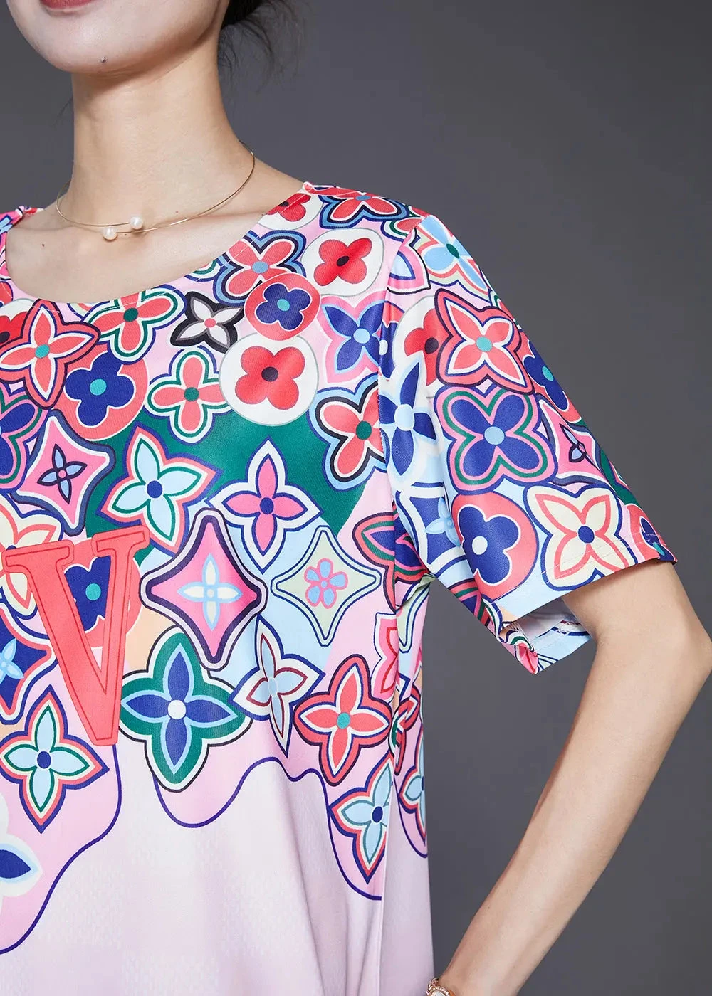 Art Light Pink Print Spandex Two Piece Set Outfits Fall ML0440 7 Art Light Pink Print Spandex Two Piece Set Outfits Fall ML0440 - Image 5