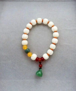 Art White Bodhi Root Chalcedony Coloured Glaze Agate Charm Bracelet ML0594 -Ada Fashion Art White Bodhi Root Chalcedony Coloured Glaze Agate Charm Bracelet Ada Fashion 162759088