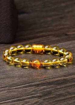 Art Yellow Crystal Buddha Beads Bracelet ML0262 -Ada Fashion Art Yellow Crystal Buddha Beads Bracelet Ada Fashion 161824516
