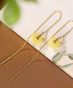 Art Yellow Sterling Silver Overgild Beeswax Amber Drop Earrings LY8536 10 Art Yellow Sterling Silver Overgild Beeswax Amber Drop Earrings LY8536 -Ada Fashion Art Yellow Sterling Silver Overgild Beeswax Amber Drop Earrings Ada Fashion 150925784